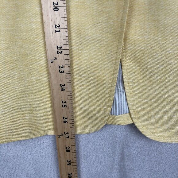 TALBOTS 100% Linen Blazer Women’s‎ Sz 4 Yellow 1 Button Lined Jacket Career - Picture 7 of 12